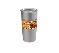 Labrador giallo del Ringraziamento autunno stagione autunnale zucca cane Bicchiere termico in acciaio inox doppia parete