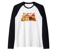 Labrador Giallo del Ringraziamento Autunno Stagione Autunnale Zucca Cane Maglia con Maniche Raglan