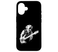 Labrador Golden Retriever Dog Metal Punk Rock Chitarra Design Custodia per iPhone 16