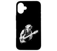 Labrador Golden Retriever Dog Metal Punk Rock Chitarra Design Custodia per iPhone 16 Plus