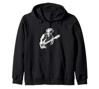 Labrador Golden Retriever Dog Metal Punk Rock Chitarra Design Felpa con Cappuccio