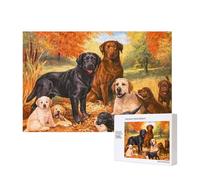Labrador Labrador Golden Retriever Cane Ringraziamento,Puzzle in legno da 300 pezzi per famiglie, per adulti e adolescenti, decorazioni per la casa