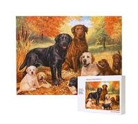 Labrador Labrador Golden Retriever Cane Ringraziamento,Puzzle in legno da 500 pezzi, gioco di famiglia, puzzle per adulti e adolescenti, decorazioni per la casa