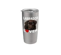 Labrador Lover Chocolate Lab, cucciolo di cane Love Bicchiere termico in acciaio inox doppia parete