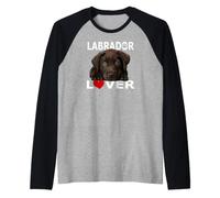 Labrador Lover Chocolate Lab, Cucciolo di Cane Love Maglia con Maniche Raglan