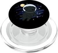 Labrador nero cane astronauta spazio amante degli animali luna mamma papà PopSockets PopGrip per MagSafe