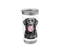 Labrador nero che soffia gomma da masticare Bicchiere termico in acciaio inox doppia parete