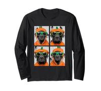 Labrador Nero con Occhiali da Sole Zucca Costume Halloween Maglia a Manica