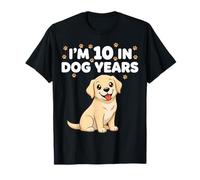 Labrador per Il 70° Compleanno di I'm 10 in Dog Years Funny Maglietta