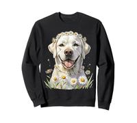 Labrador per ragazze Daisy Chain Cute Cream Labs White Dogs Felpa