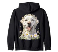 Labrador per ragazze Daisy Chain Cute Cream Labs White Dogs Felpa con Cappuccio