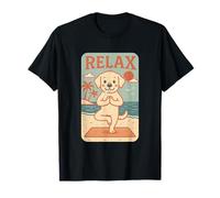 Labrador Relax Yoga Divertente Rilassante Cane Golden Retriever Maglietta