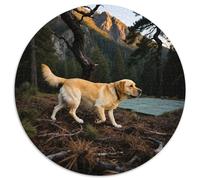 Labrador Retriever 1000 Pezzi Jigsaw Pet Dog Forma Rotonda Puzzle Per Lei O Lui Puzzle Creativo Arte Ecofriendly 1000pcs (67.5x67.5cm)