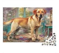 Labrador Retriever 1000 Pezzi Puzzle Divertente Intrattenimento Creativo Yellow Labrador Standing Jigsaw Stimolare La Creatività Per Regali 70x50cm/1000pcs