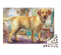 Labrador Retriever 1000 Pezzi Puzzle Divertente Intrattenimento Creativo Yellow Labrador Standing Puzzle Stimolare La Creatività Per Regali 38x26cm/1000pcs