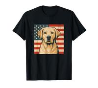 Labrador Retriever 4 Luglio Cane Bandiera USA Uomo Donna Maglietta