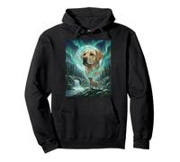 Labrador Retriever Aurora Borealis Northern Lights Felpa con Cappuccio