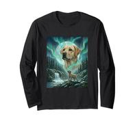 Labrador Retriever Aurora Borealis Northern Lights Maglia a Manica