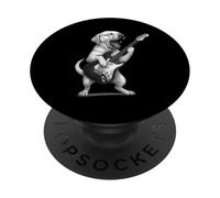 Labrador Retriever che suona la chitarra musica rock amante dei cani PopSockets PopGrip Adesivo