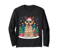 Labrador Retriever Christmas Light Dog Cappello di Babbo Natale con Corna Maglia a Manica