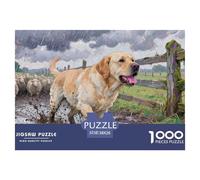 Labrador Retriever Dog Jigsaw Puzzle 1000 Pezzi, Puzzle Rainy Farm Scene Adulti, Gioco Diabilità Impossibile Gioco Intellettivo Familiare Arredamento Domestico 38x26cm/1000pcs