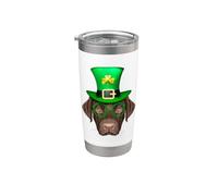 Labrador Retriever Dog Leprechaun St. Patrick's Day Bicchiere termico in acciaio inox doppia parete