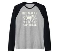 Labrador Retriever Dog Owner Walks Yellow Black Lab Graphic Maglia con Maniche Raglan
