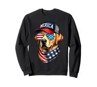 Labrador Retriever giallo 4 luglio Merica USA Flag Lab Felpa
