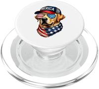 Labrador Retriever giallo 4 luglio Merica USA Flag Lab PopSockets PopGrip per MagSafe