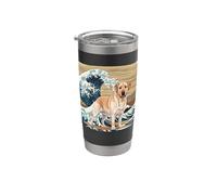 Labrador Retriever giapponese Kanagawa Wave Surf Amante dei cani Bicchiere termico in acciaio inox doppia parete