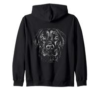 Labrador Retriever Graphic Vintage Black & White Dog Razza Felpa con Cappuccio