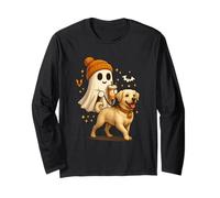 Labrador Retriever Halloween Ghost Walking Labrador Dog Maglia a Manica