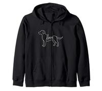 Labrador Retriever Love Line Art Minimalist Lab Amante dei cani Felpa con Cappuccio