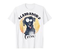 Labrador Retriever Nero Cane Mamma Papà Kawaii Dog Doodles Maglietta