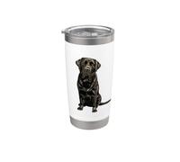 Labrador Retriever nero Illustrazione Black Lab Dog Bicchiere termico in acciaio inox doppia parete