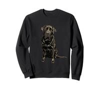 Labrador Retriever Nero Illustrazione Black Lab Dog Felpa