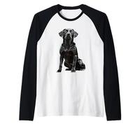 Labrador Retriever nero Maglia con Maniche Raglan