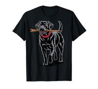 Labrador Retriever nero Stick Fetch Maglietta