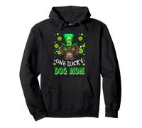 Labrador Retriever One Lucky Dog Mom Dogs St Patricks Day Felpa con Cappuccio