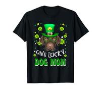 Labrador Retriever One Lucky Dog Mom Dogs St Patricks Day Maglietta