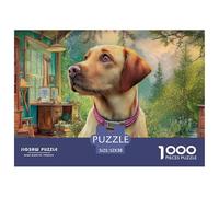 Labrador Retriever Puzzle Ispirato Ai Capolavori Dei Musei - 1000 Pezzi Con Immagini D'Arte Di Profondo Impatto Visivo - Per Divertirsi E Regalare, Consigliato 14+ 52x38cm/1000pcs