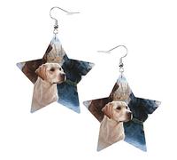 Labrador Retriever Pvc Finta Pelle Pendente Orecchini a Forma di Stella