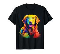 Labrador Retriever Ritratto Colorato Animale Arte Grafica Cane Maglietta