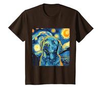 Labrador Retriever, Simpatico Cane, Notte Stellata, Dipinto di Van Gogh Maglietta, Bambini, Marrone, 6 Anni