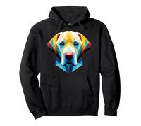 Labrador Retriever Testa Geometrica Vibrante Astratto Cane Felpa con Cappuccio