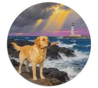 Labrador RetrieverPuzzles 1000 Pieces for Adults Round Pet DogCreative Challenge Puzzle Toy1000pcs (67.5x67.5cm)