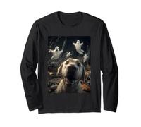 Labrador Selfie con Fantasmi Foresta Infestata Cane Halloween Maglia a Manica