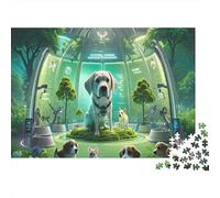 Labrador - Sturdy Build Broad Forehead Friendly Expression Loyal Companion Image Warm Interactive Vibe Tech-inspired Elements Greeneco-friendly Cute Appeal - 1000Pcs Puzzle Classici - Orizzontale -