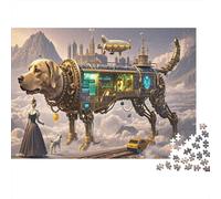 Labrador - Sturdy Build Broad Forehead Friendly Expression Loyal Companion Image Warm Interactive Vibe Tech-inspired Elements Greeneco-friendly Cute Appeal - 1000 Pezzi Puzzle Adulti - Orizzontale
