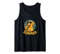 Labrador Summer Design Cane Cartoon Golden Retriever Vintage Canotta